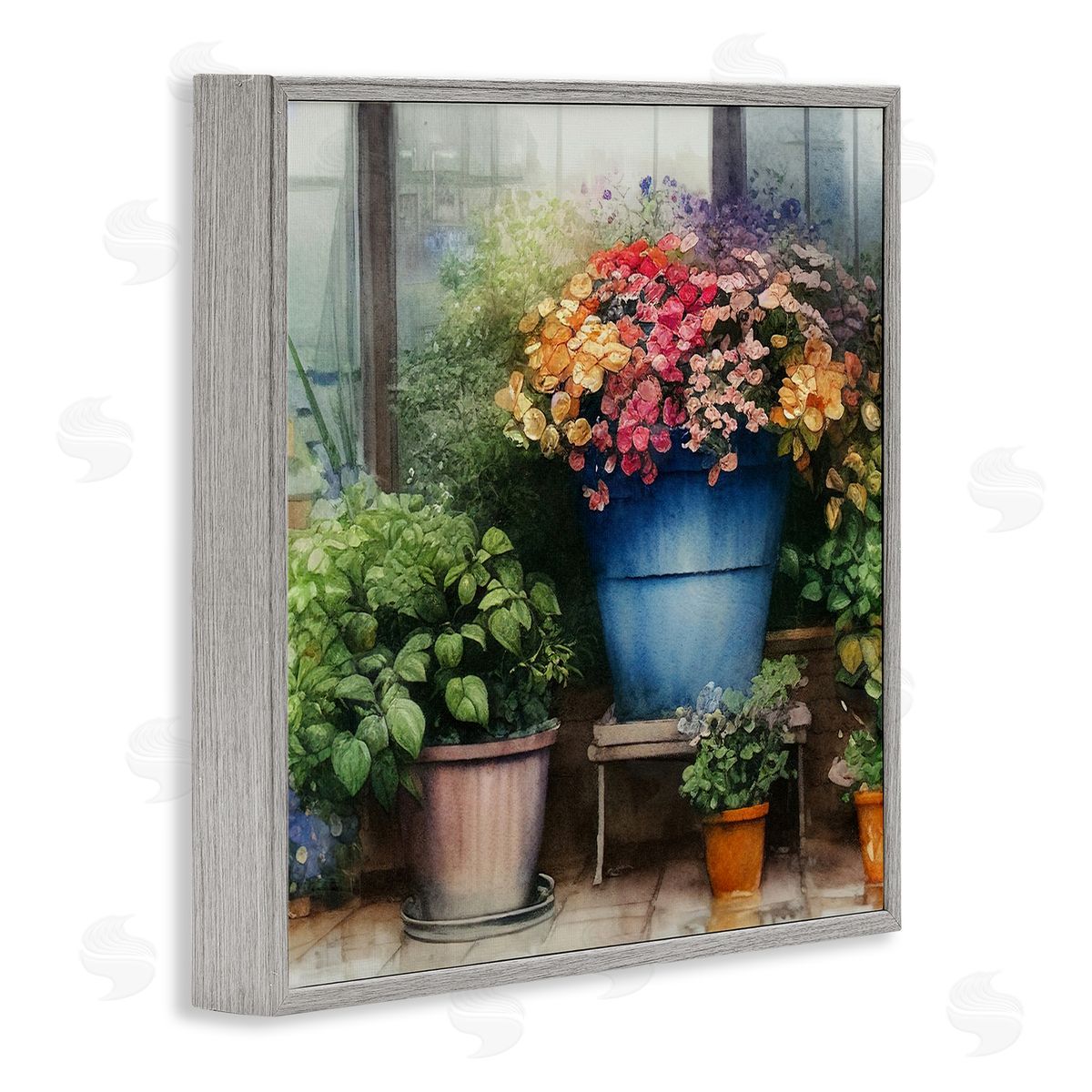 Alpenglow Workshop Blooming Flowers Vivid Garden Gray Framed Glicee Wall Art Print