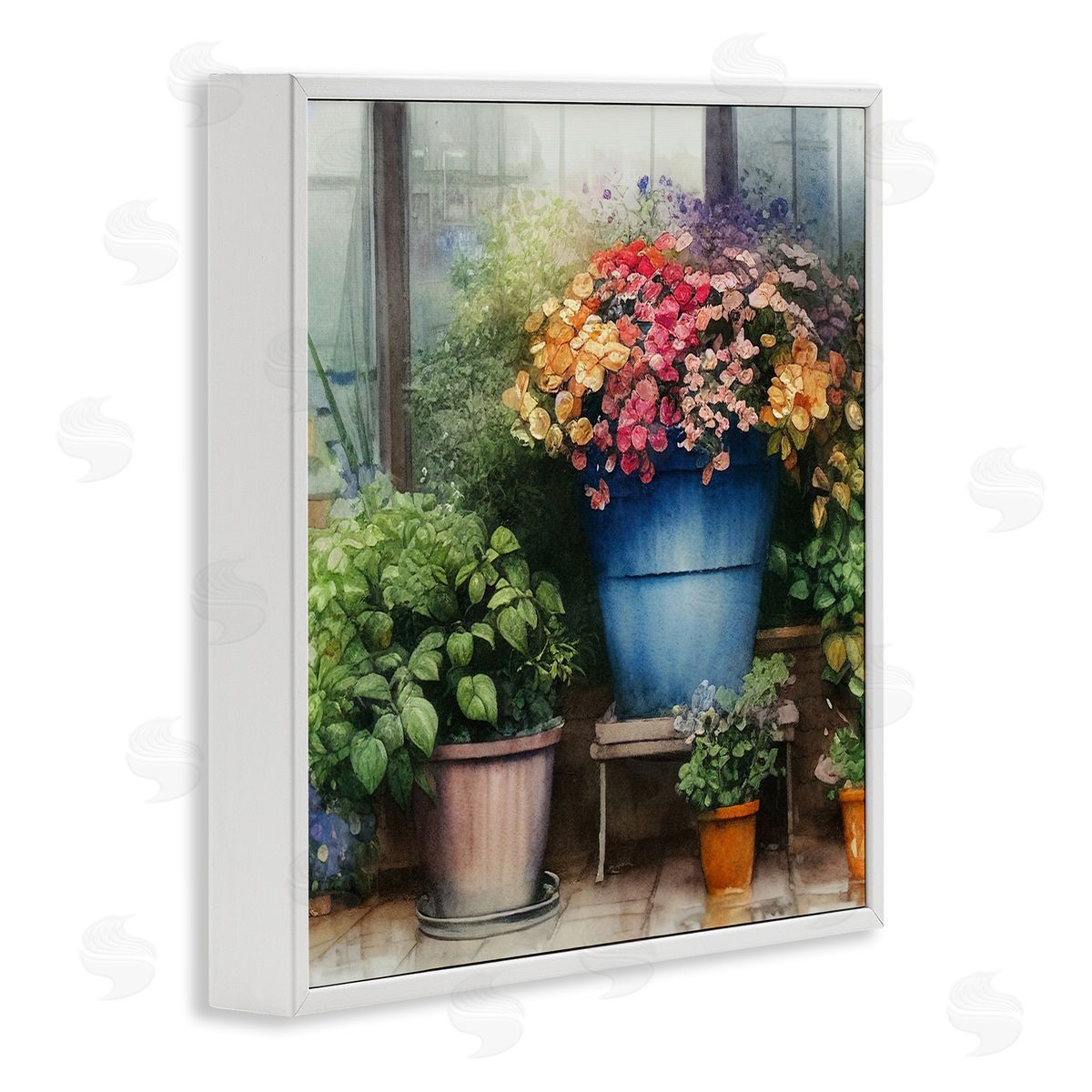 Alpenglow Workshop Blooming Flowers Vivid Garden White Framed Glicee Wall Art Print