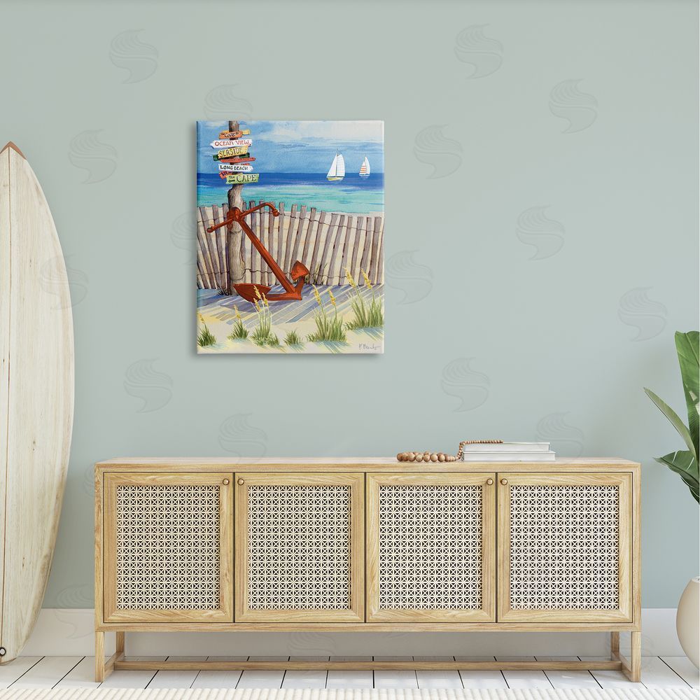 Paul Brent Anchor Leaning Beach Directions Sign