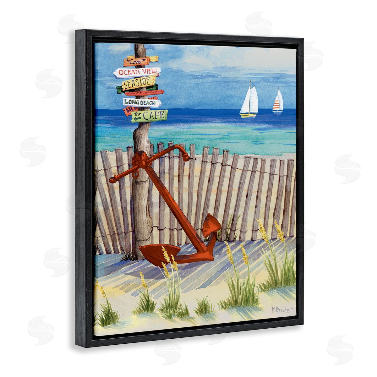 Paul Brent Anchor Leaning Beach Directions Sign