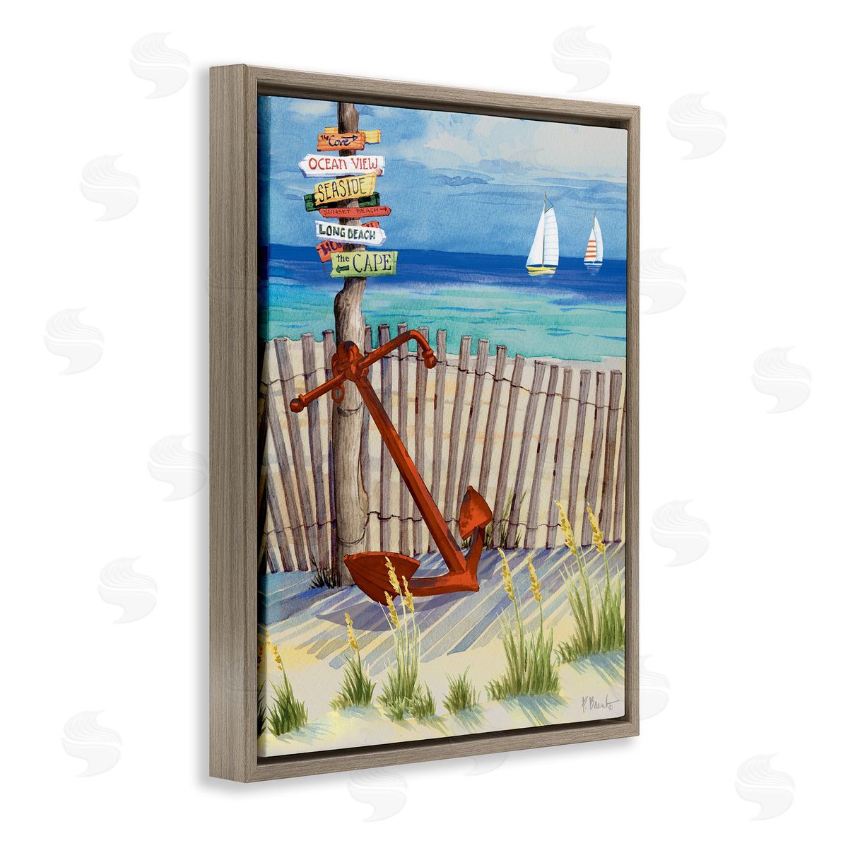 Paul Brent Anchor Leaning Beach Directions Sign