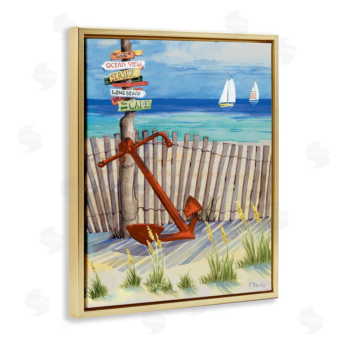 Paul Brent Anchor Leaning Beach Directions Sign