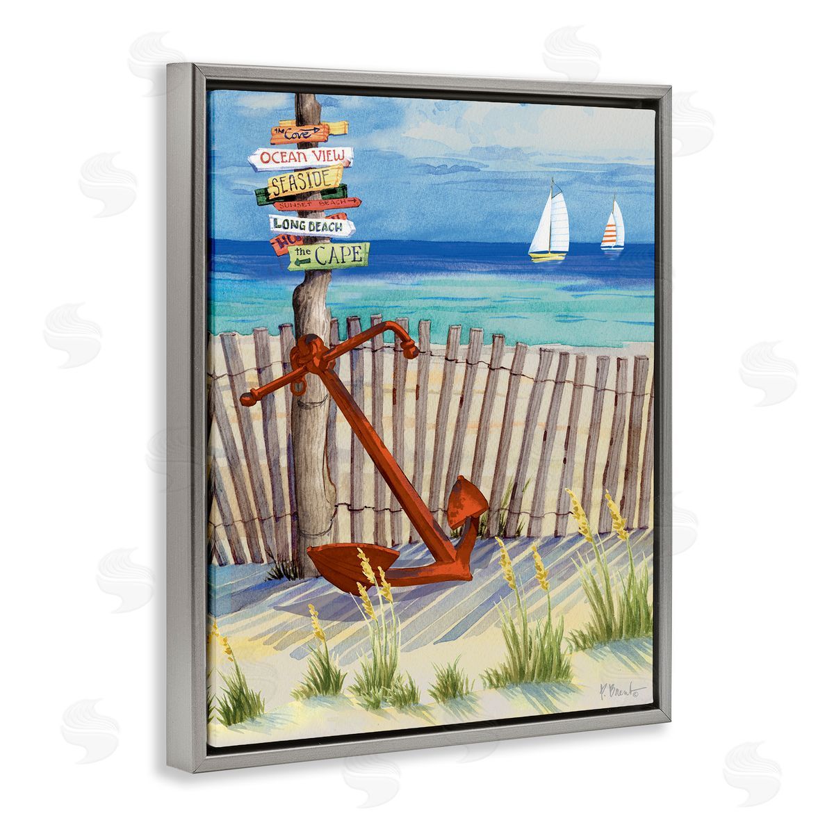 Paul Brent Anchor Leaning Beach Directions Sign