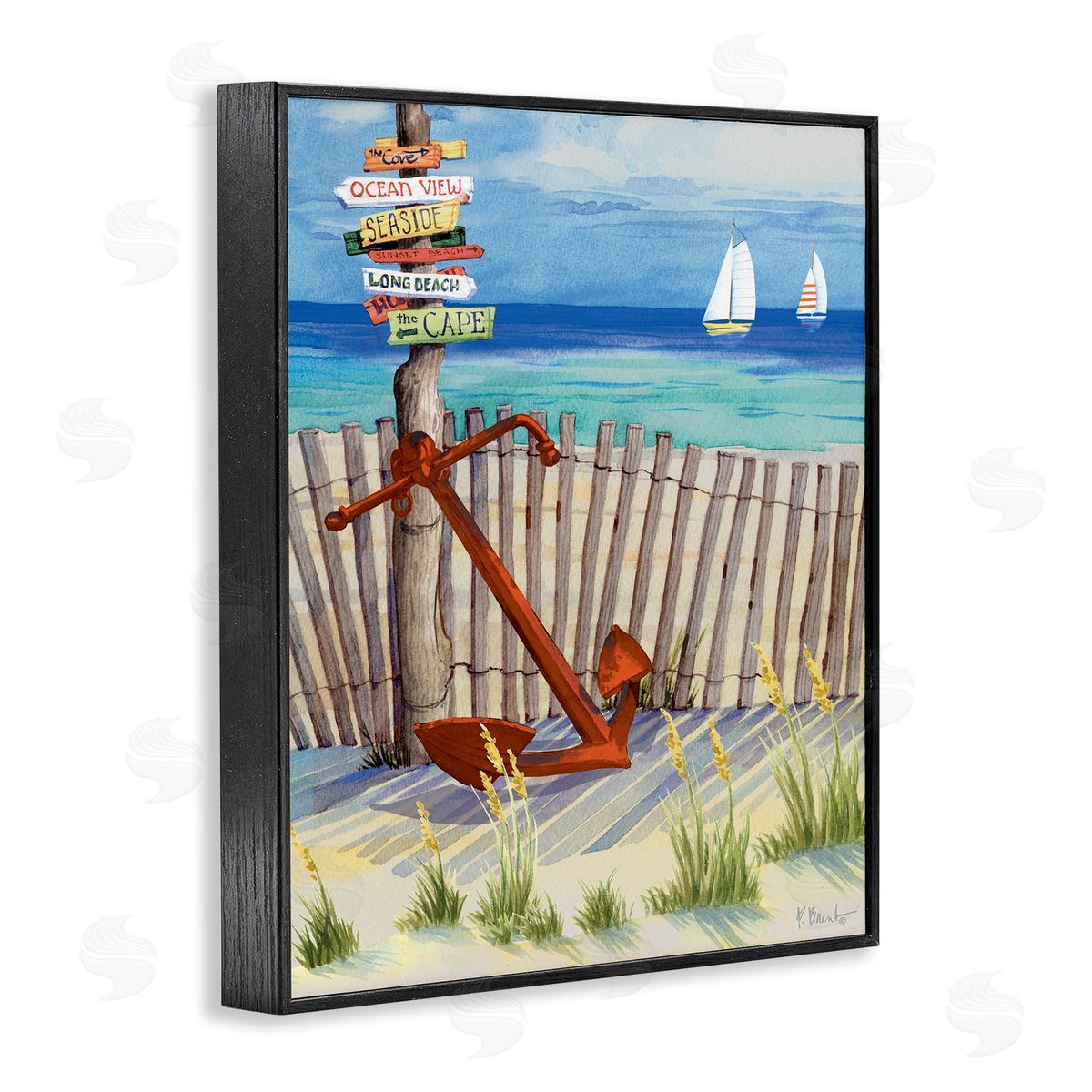 Paul Brent Anchor Leaning Beach Directions Sign