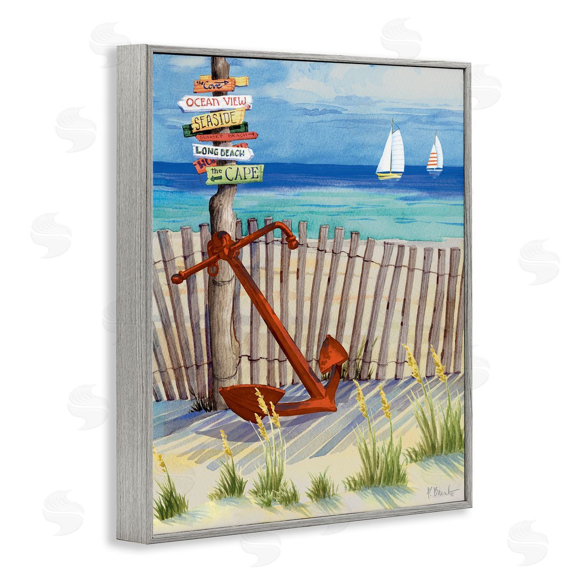 Paul Brent Anchor Leaning Beach Directions Sign