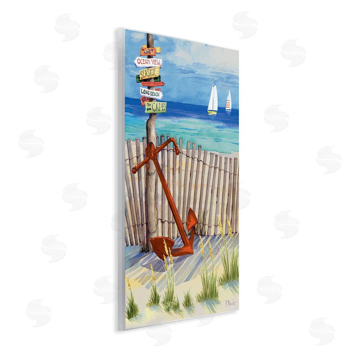 Paul Brent Anchor Leaning Beach Directions Sign