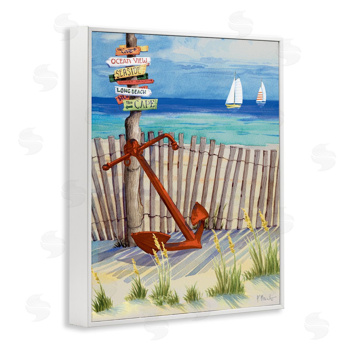 Paul Brent Anchor Leaning Beach Directions Sign