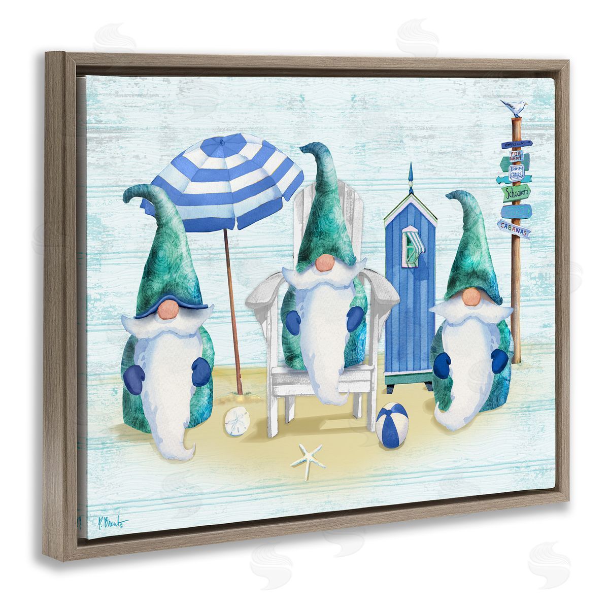 Paul Brent Nautical Beach Gnome Trio 