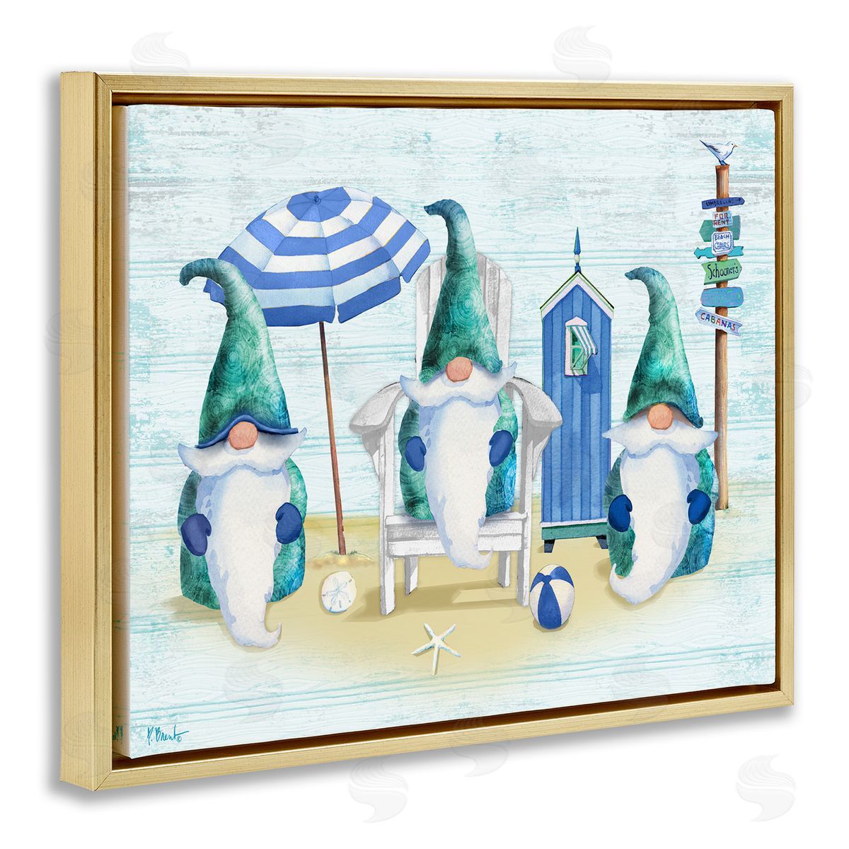 Paul Brent Nautical Beach Gnome Trio 