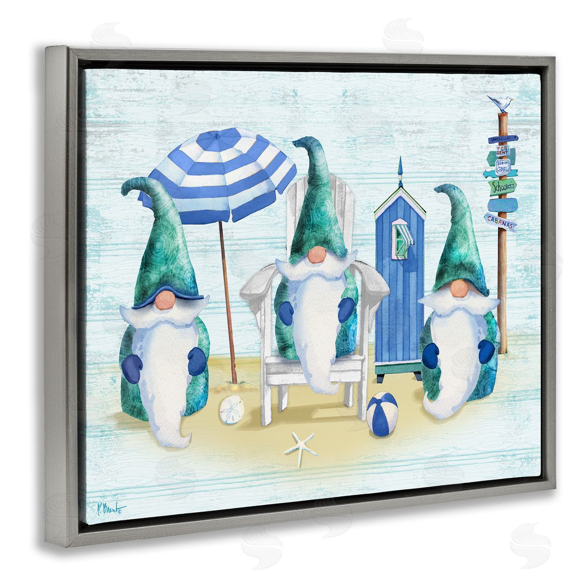 Paul Brent Nautical Beach Gnome Trio 