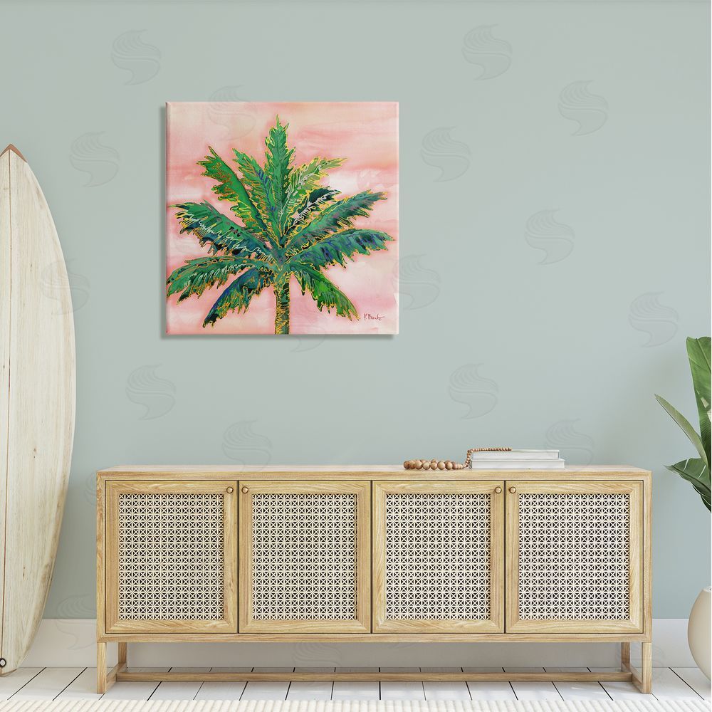 Paul Brent Modern Glam Outline Palm Tree Canvas Wall Art in Room