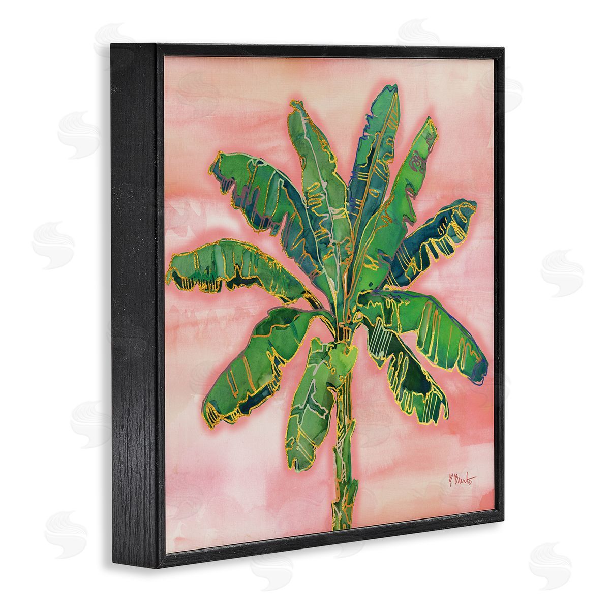 Paul Brent Contemporary Palm Tree Leaves Black Framed Glicee Wall Art Print