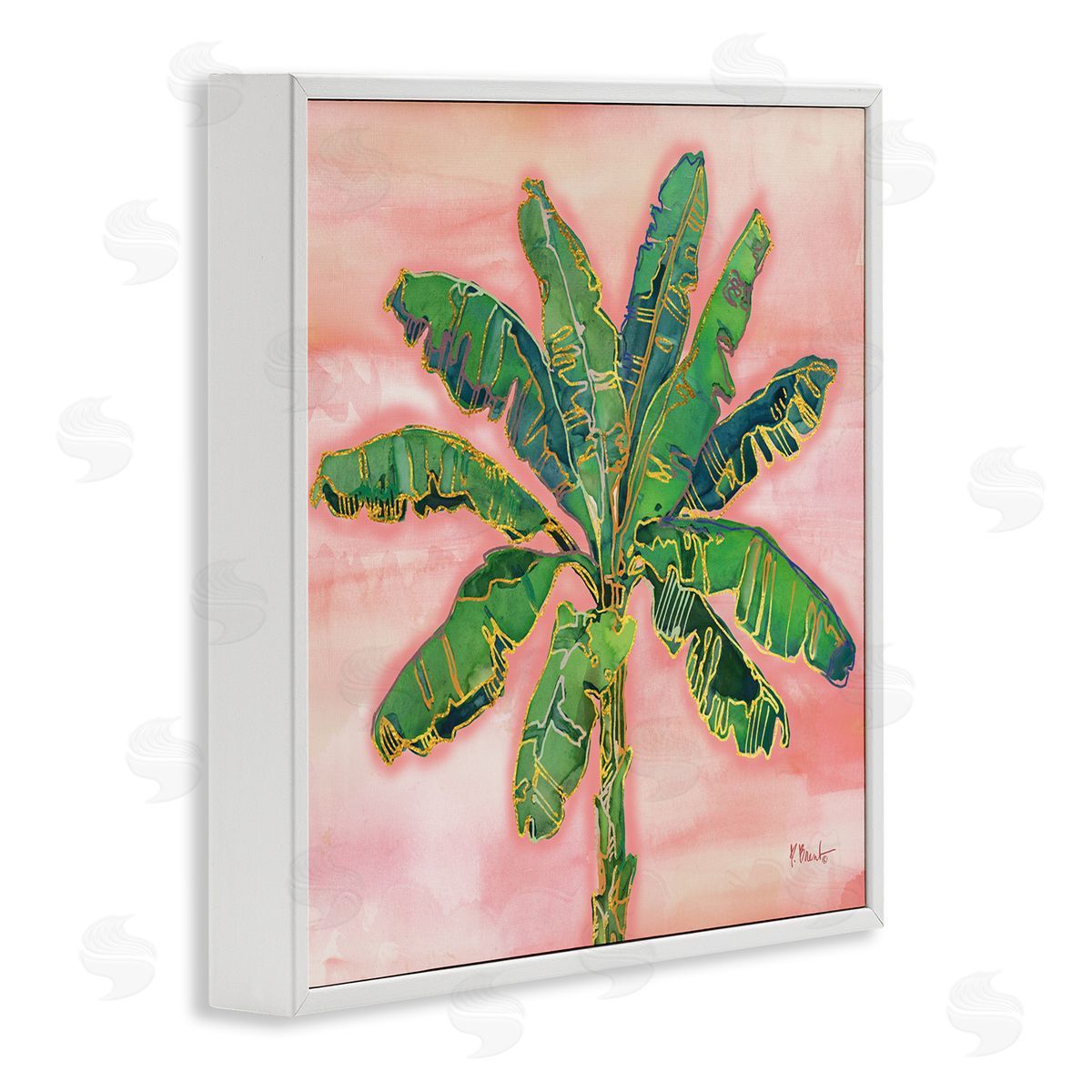 Paul Brent Contemporary Palm Tree Leaves White Framed Glicee Wall Art Print