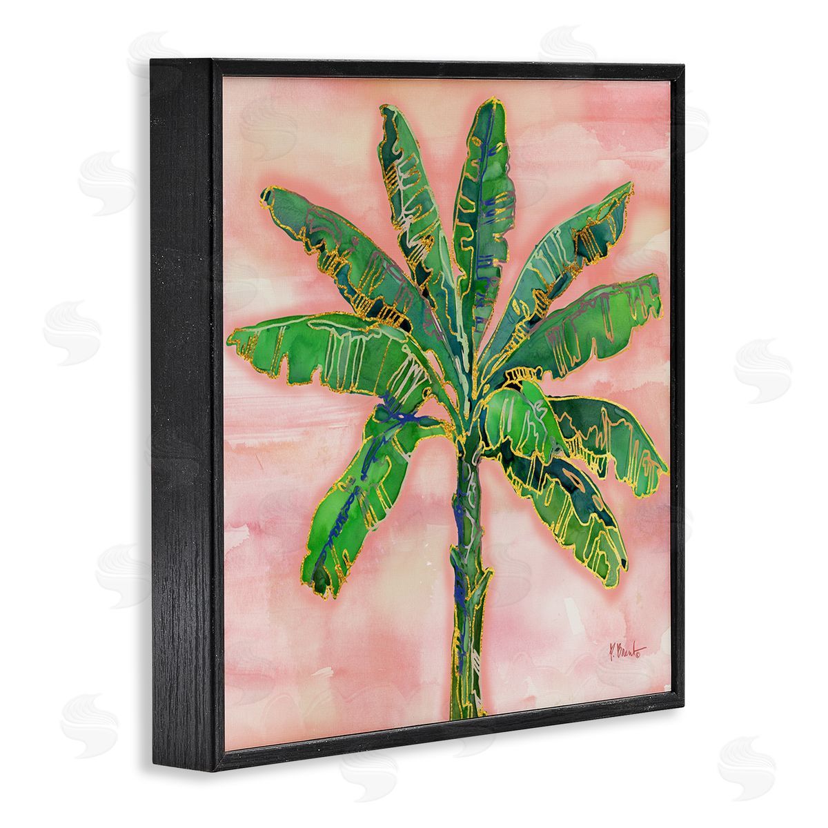 Paul Brent Tropical Nature Palm Sunrise Black Framed Glicee Wall Art Print