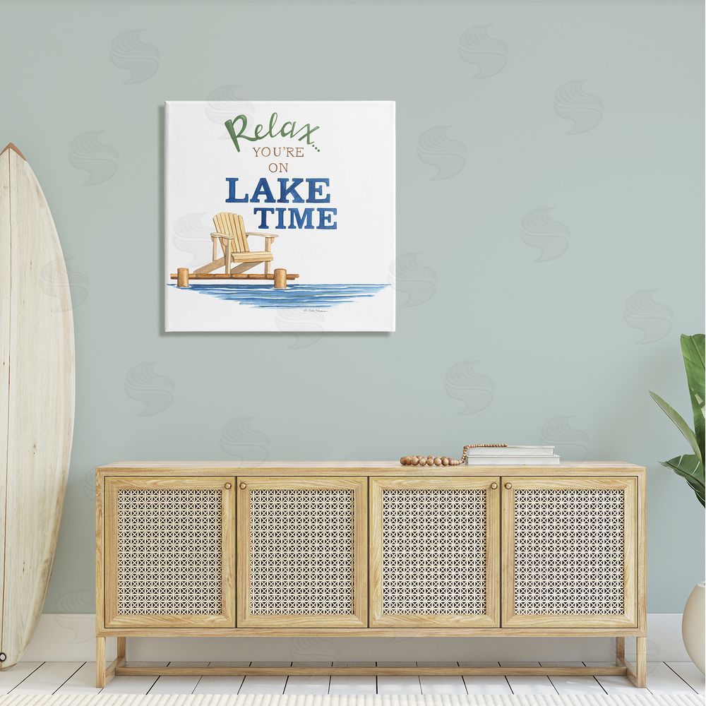 Deb Strain Relax You're On Lake Time Phrase Canvas Wall Art in Room