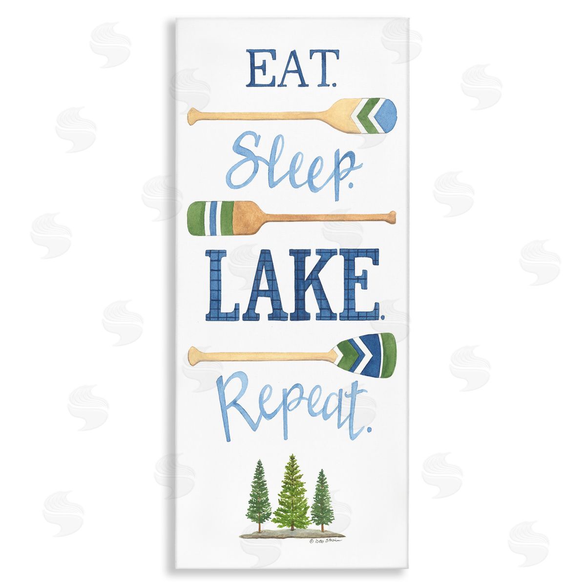 Deb Strain Eat Sleep Lake Repeat Oars Phrase