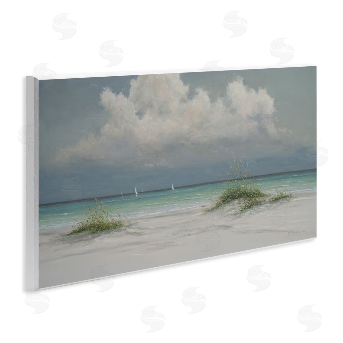 Martin Figlinski Puffy Clouds Beach Sailboats