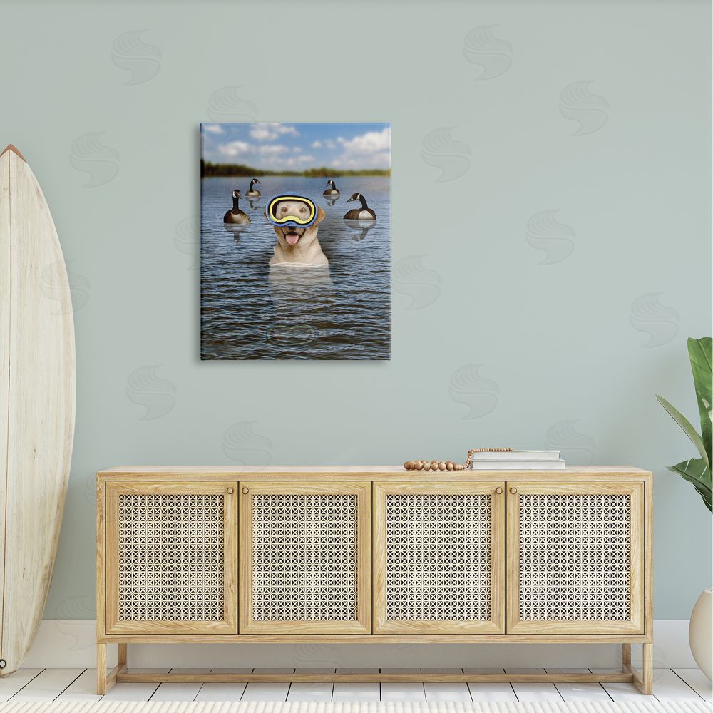 John Hovenstine Funny Dog Goggles Swimming Bay