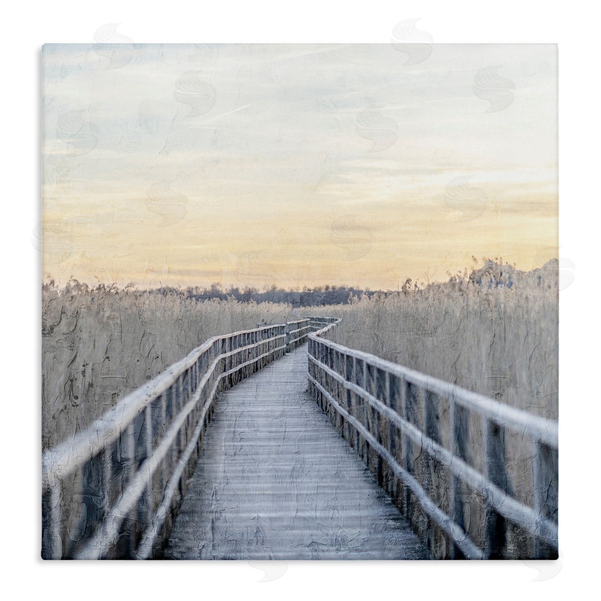 Kim Allen Boardwalk Reeds Rural Path  Stretched Canvas Wall Art Print