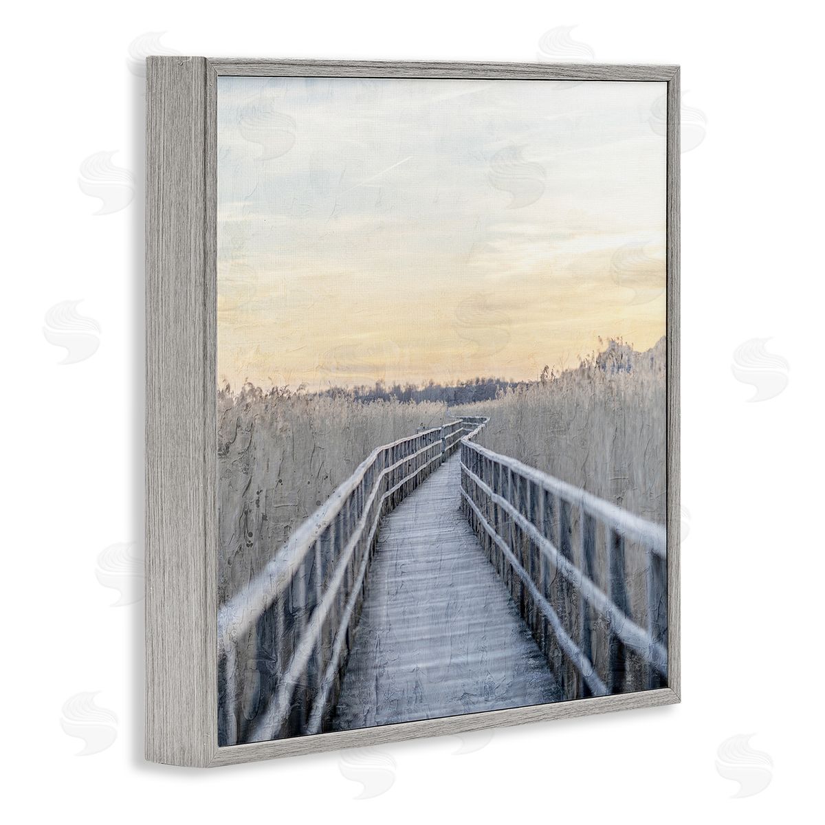 Kim Allen Boardwalk Reeds Rural Path  Gray Framed Glicee Wall Art Print