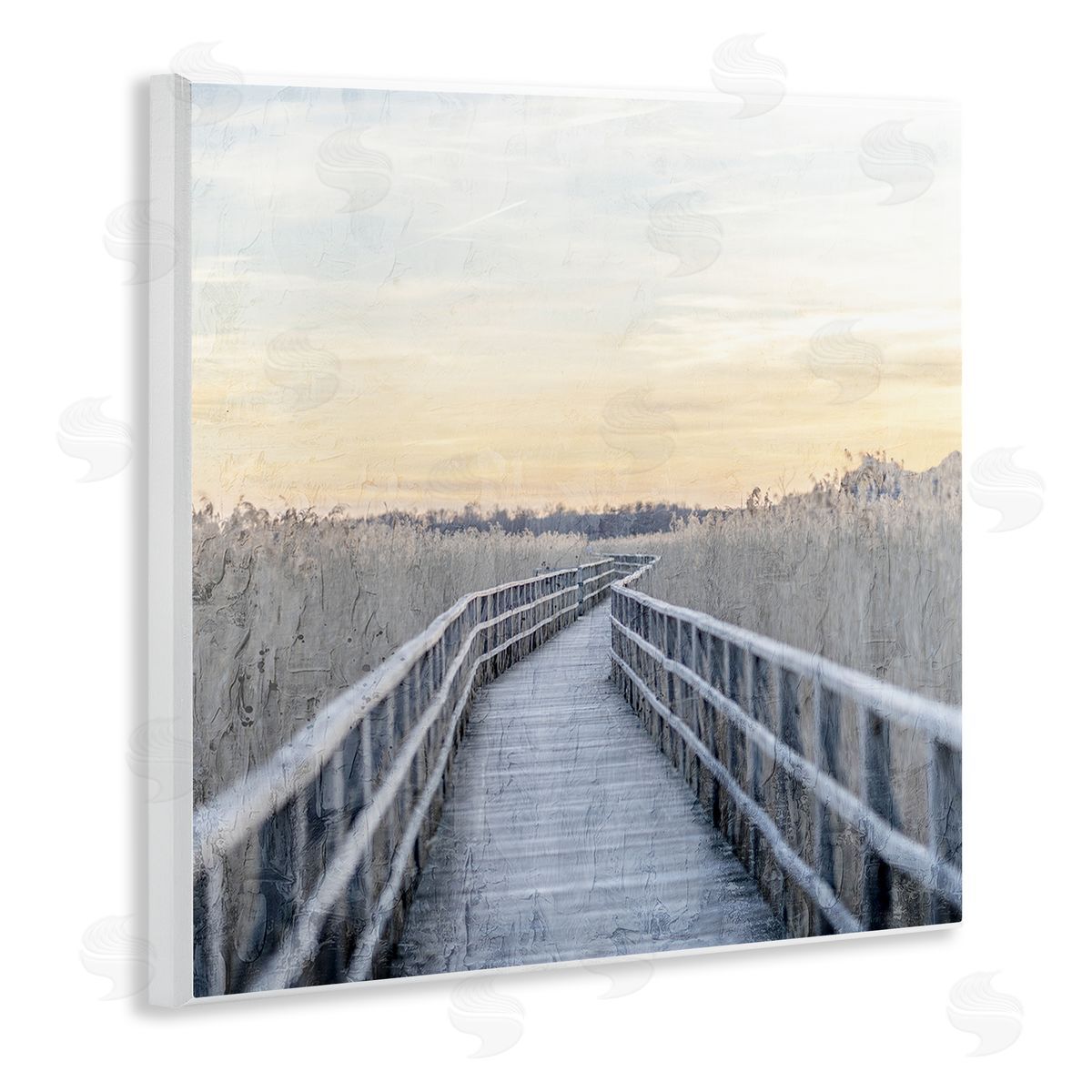 Kim Allen Boardwalk Reeds Rural Path  Wooden Wall Plaque Art Print
