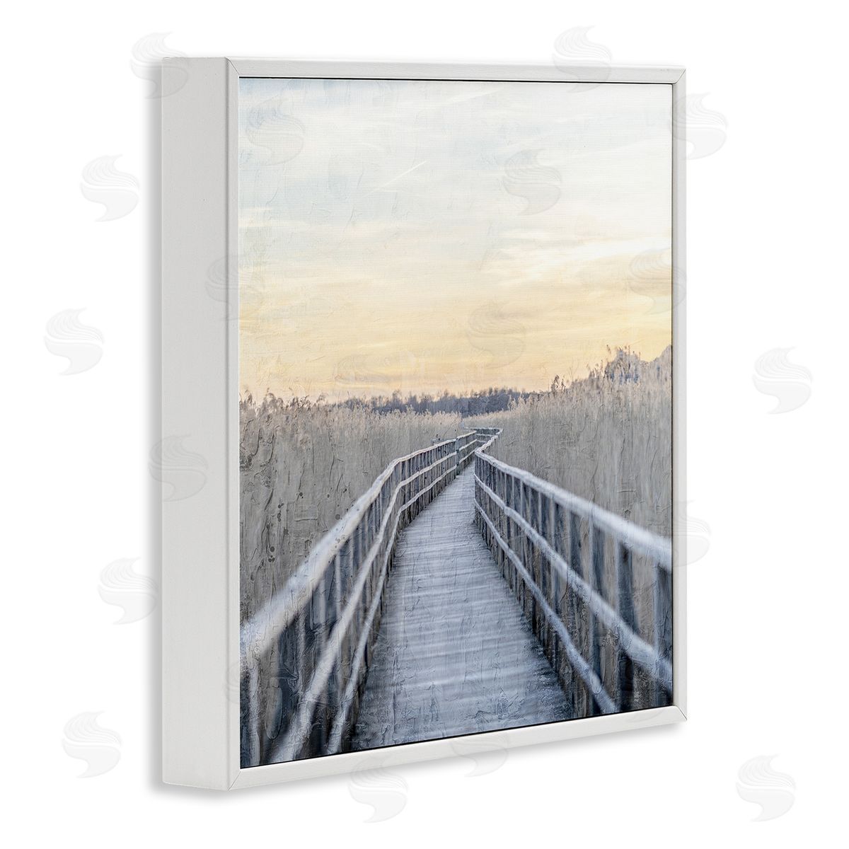 Kim Allen Boardwalk Reeds Rural Path  White Framed Glicee Wall Art Print