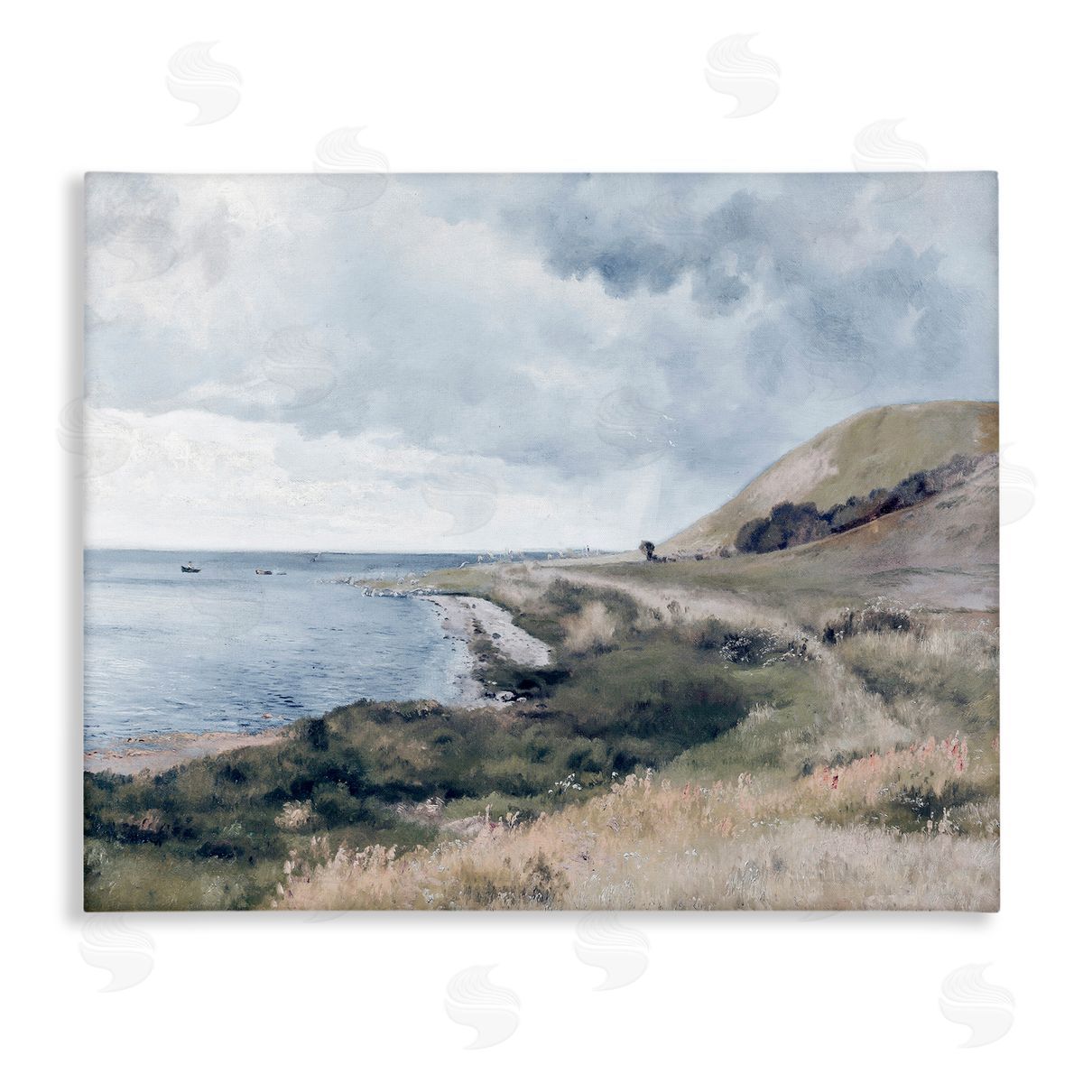 Lettered and Lined Seaside Cliffs Ocean Scenery