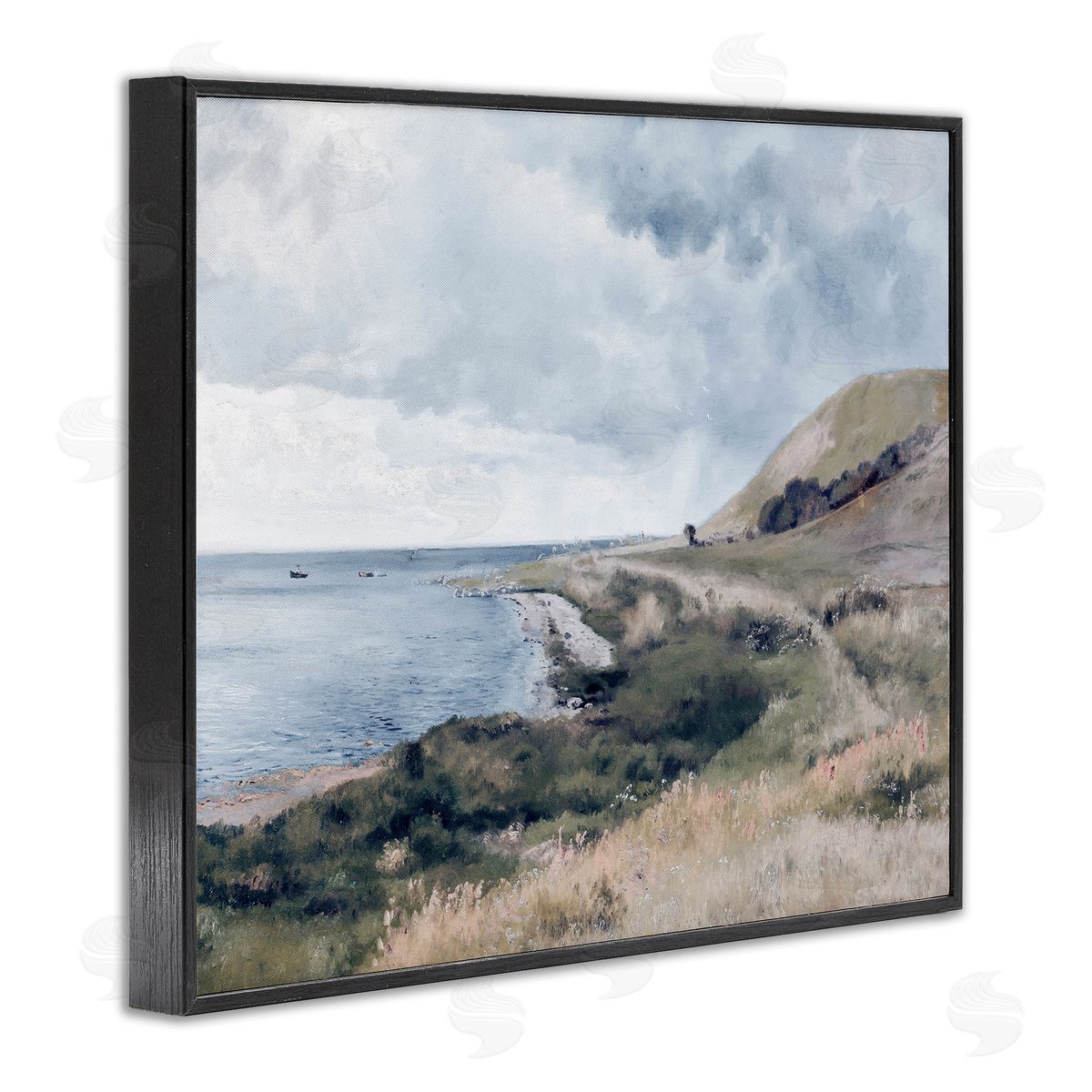 Lettered and Lined Seaside Cliffs Ocean Scenery