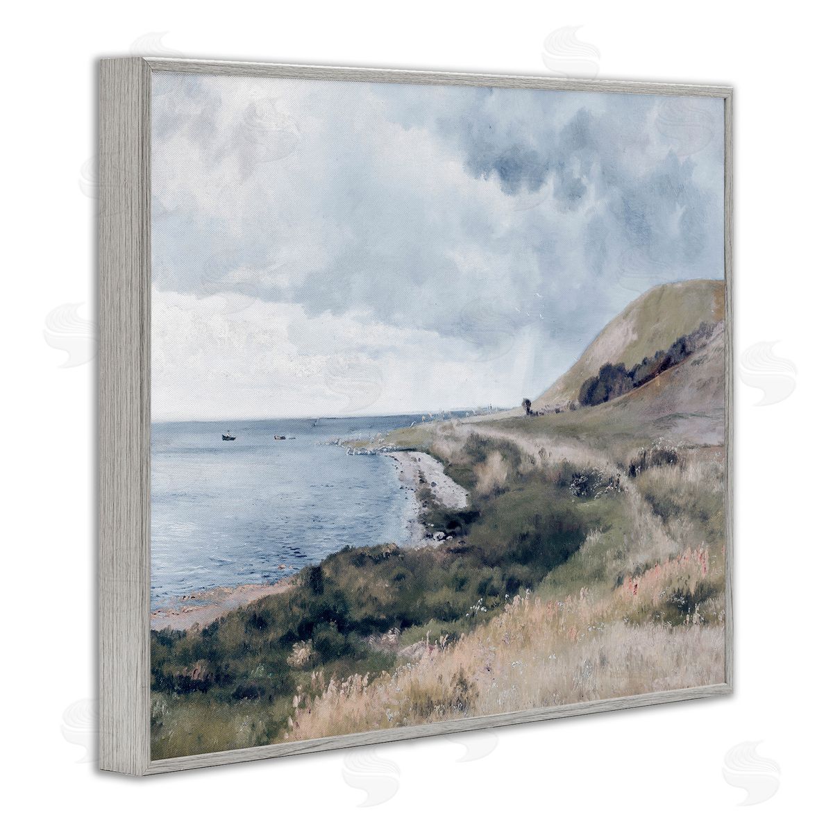 Lettered and Lined Seaside Cliffs Ocean Scenery