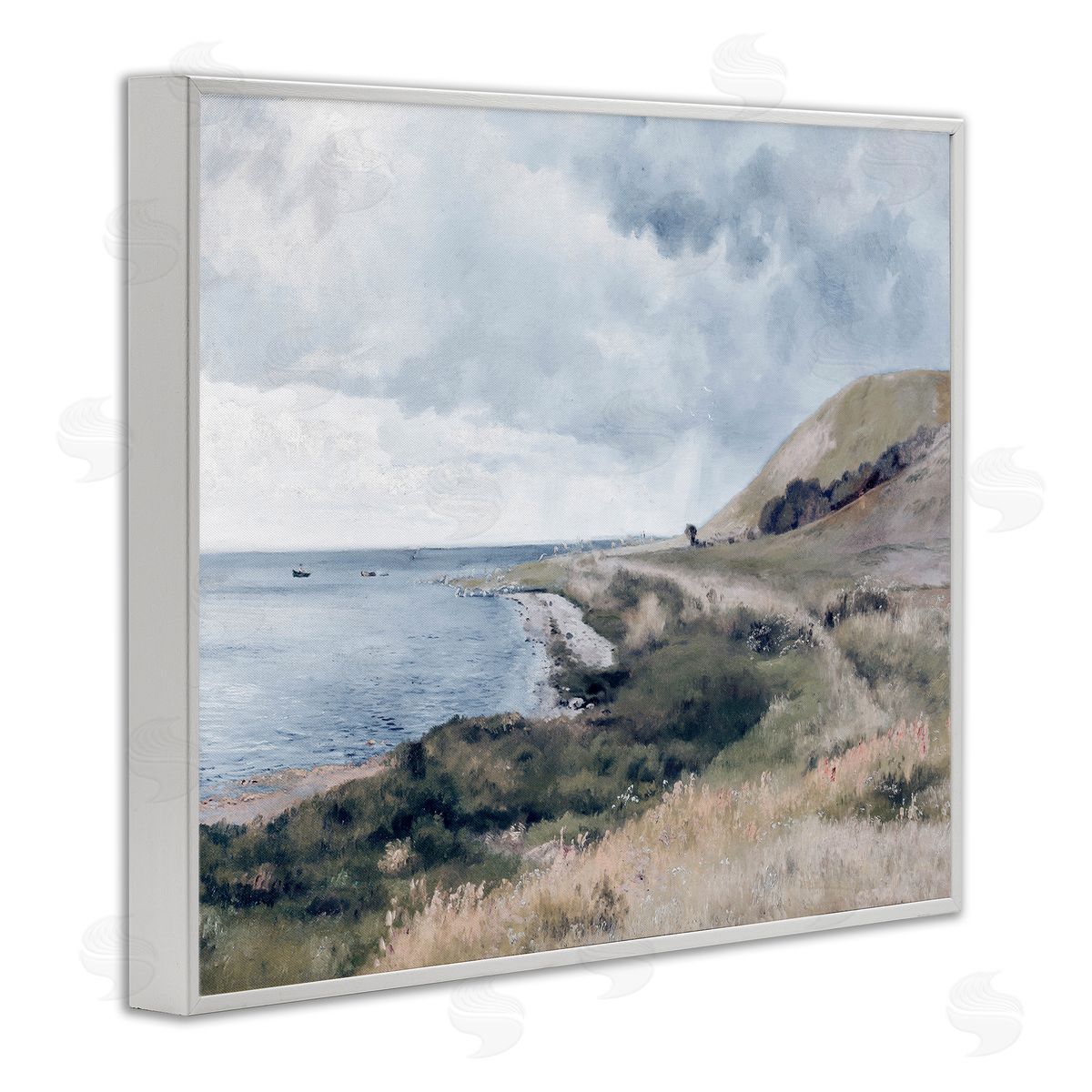 Lettered and Lined Seaside Cliffs Ocean Scenery