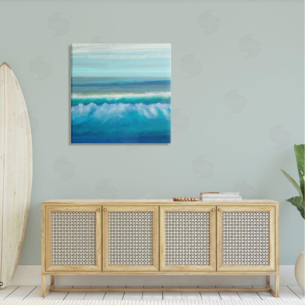 Michael Tienhaara Brushed Sea Waves Crashing Canvas Wall Art in Room