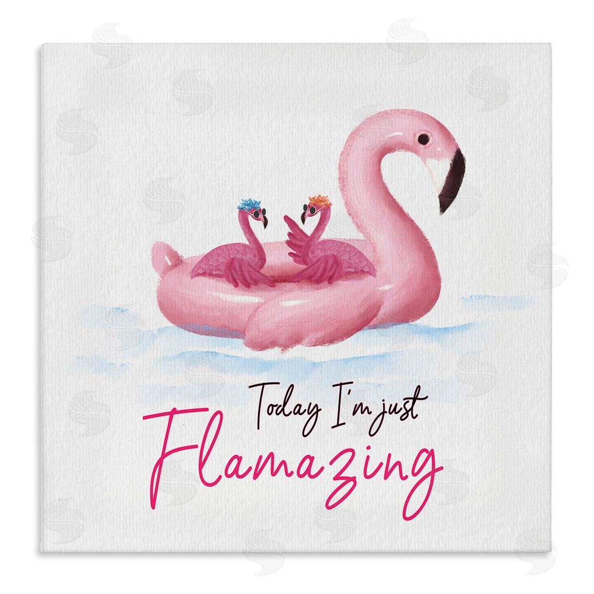 Ziwei Li Today I'm Flamazing Flamingoes Stretched Canvas Wall Art Print