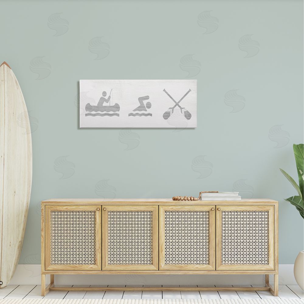 Stupell Studio Canoe Swimming Lake Sign