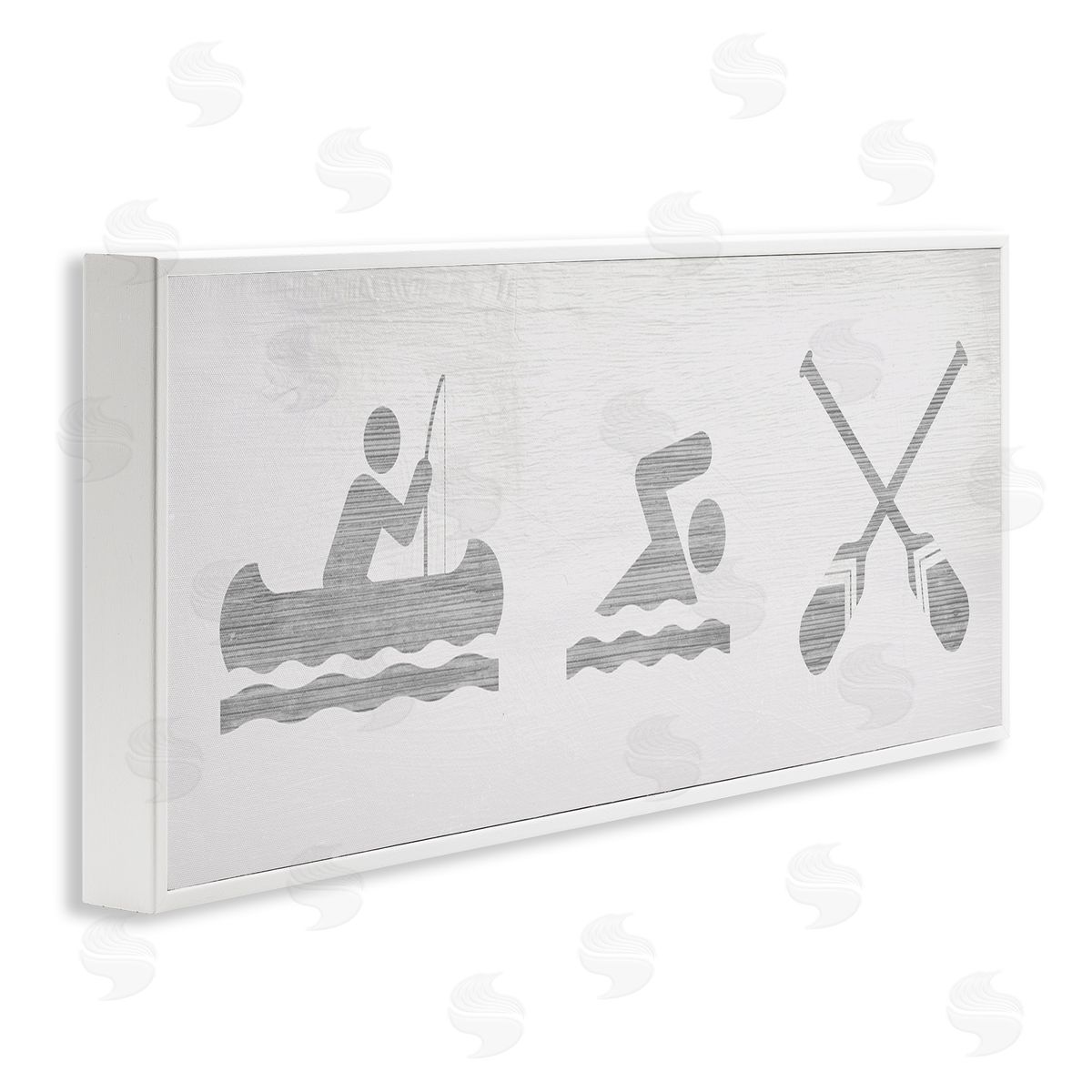 Stupell Studio Canoe Swimming Lake Sign