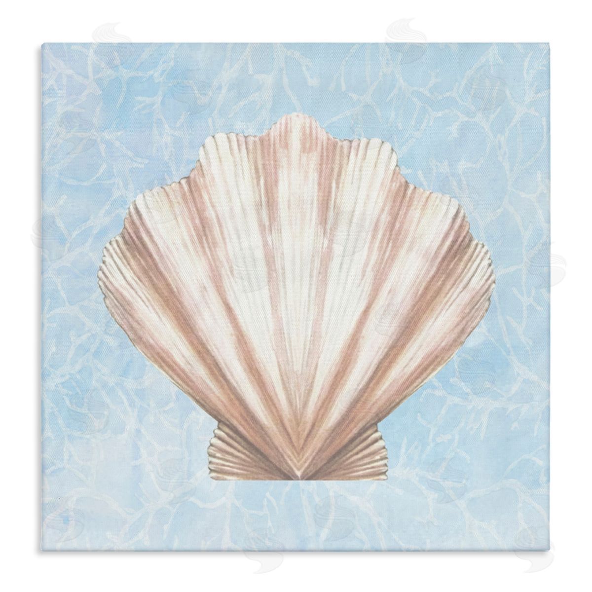 Diannart Water Pattern Aquatic Clam Shell  Stretched Canvas Wall Art Print
