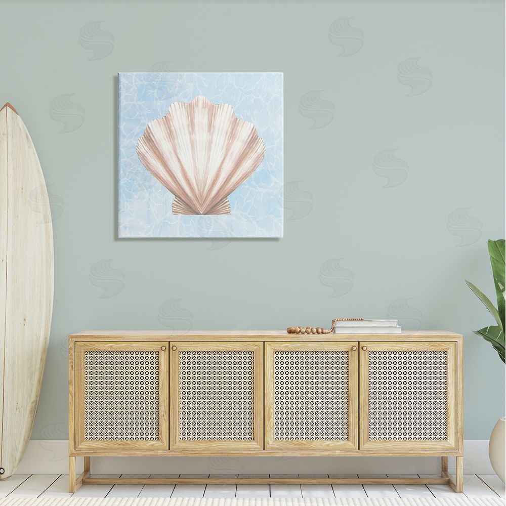 Diannart Water Pattern Aquatic Clam Shell  Canvas Wall Art in Room