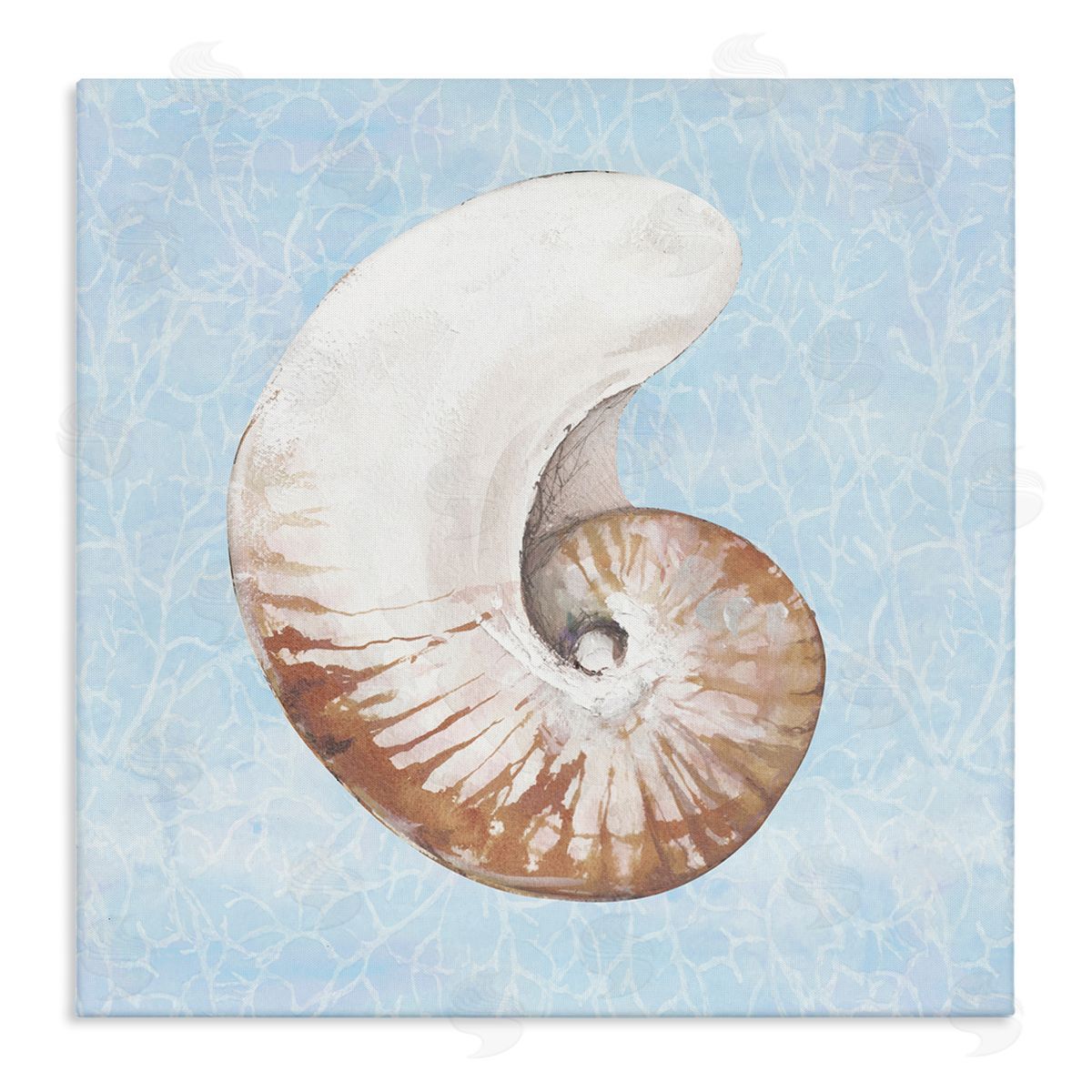 Diannart Sea Life Nautilus Water Pattern Stretched Canvas Wall Art Print