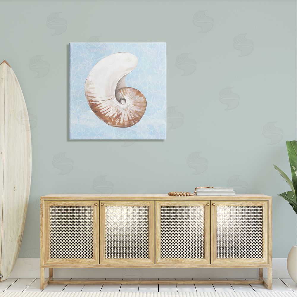 Diannart Sea Life Nautilus Water Pattern Canvas Wall Art in Room