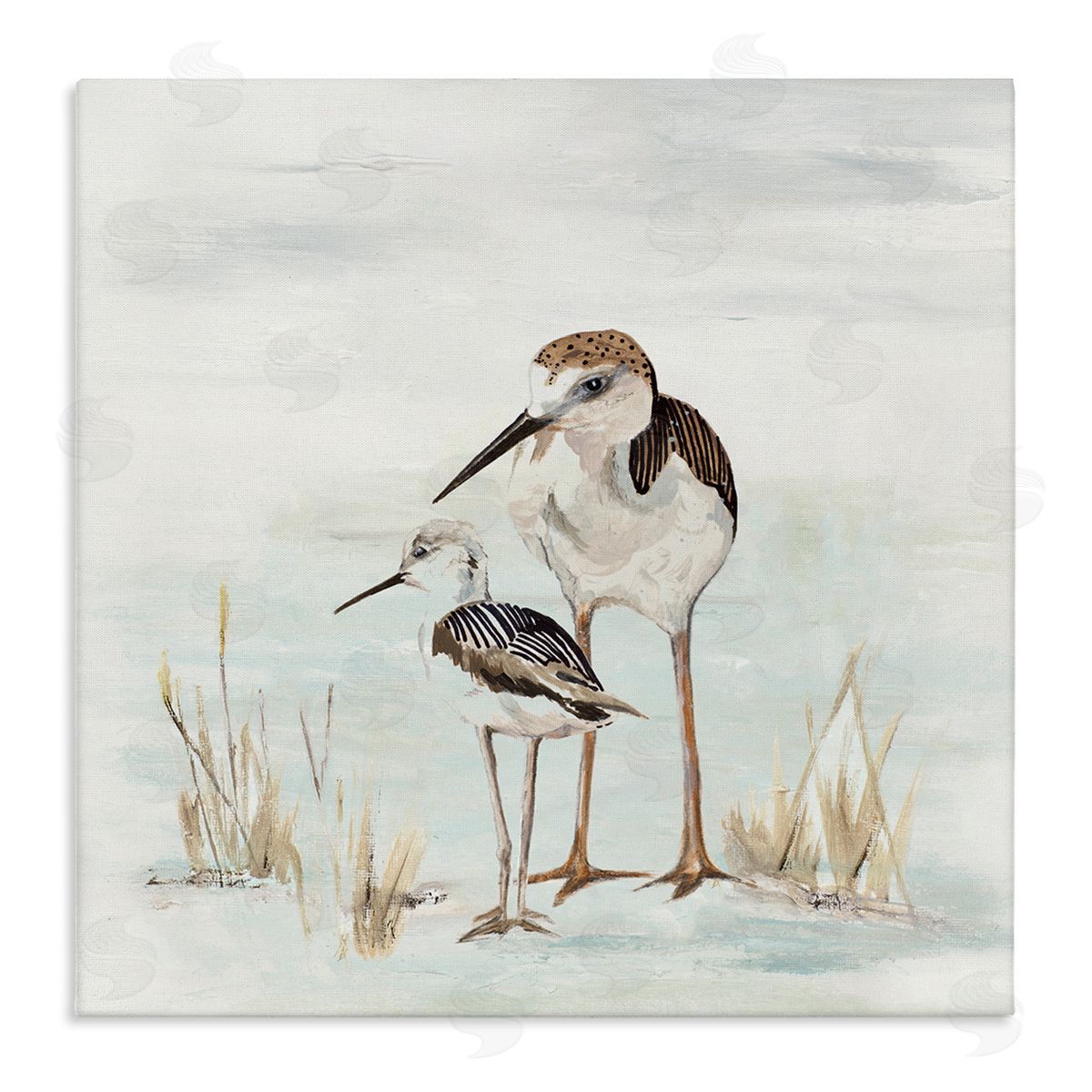 Patricia Pinto Sandpipers Duo Coastal Beach Bird Stretched Canvas Wall Art Print
