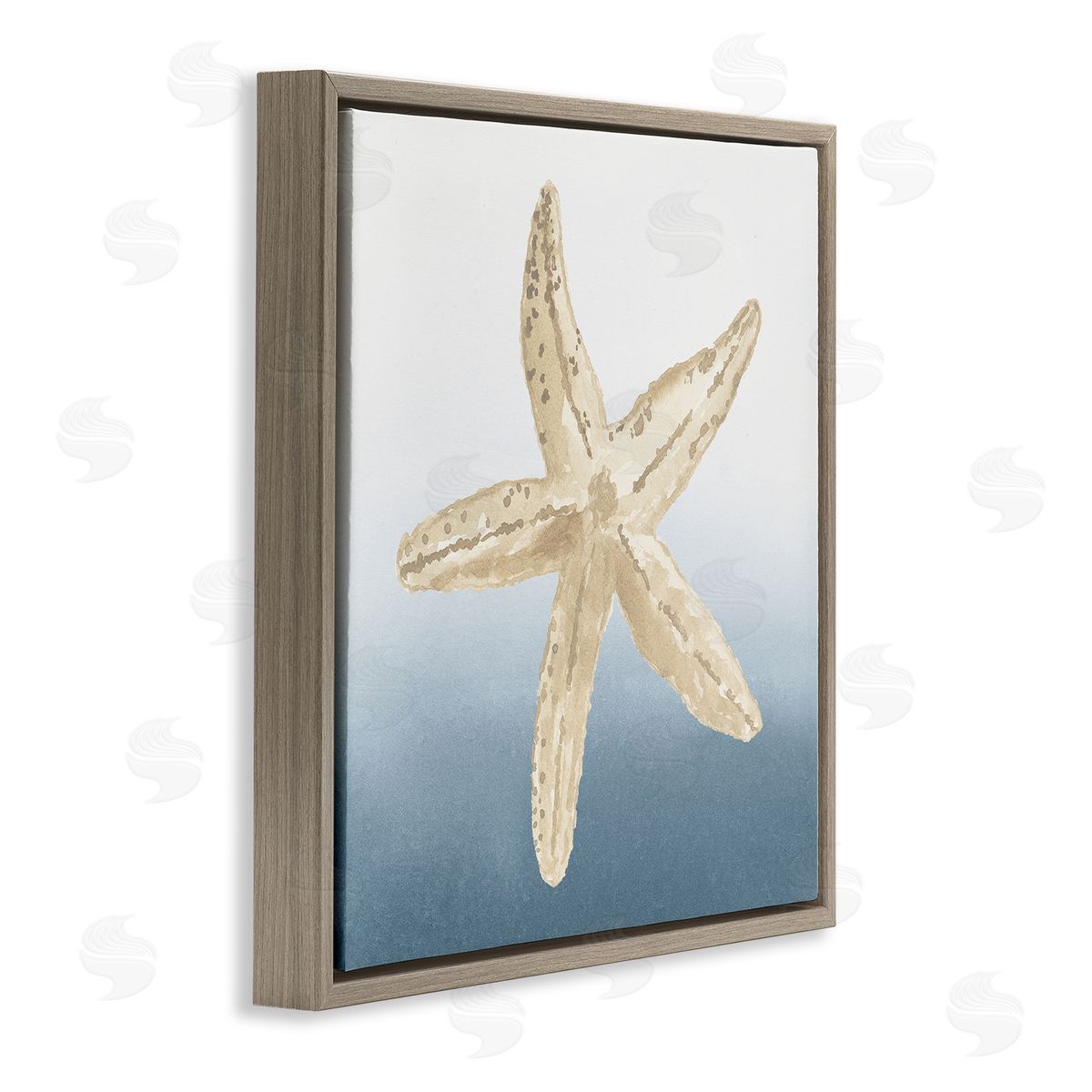 Lucille Price Summer Beach Life Starfish Brown Floating Frame Canvas Wall Art Print