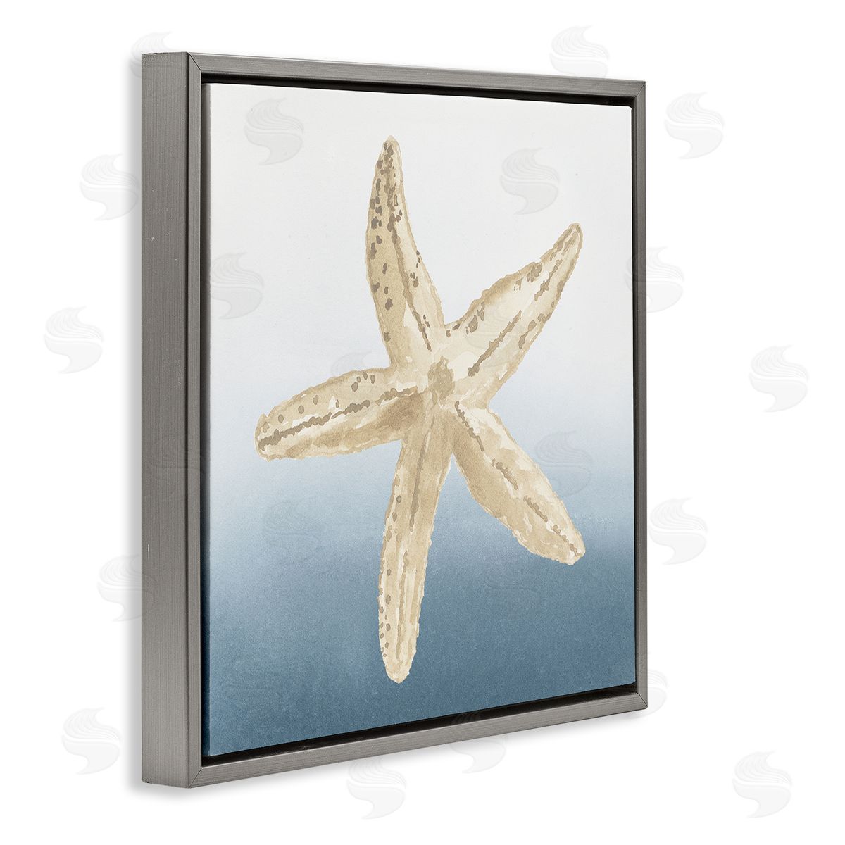 Lucille Price Summer Beach Life Starfish Gray Floating Frame Canvas Wall Art Print