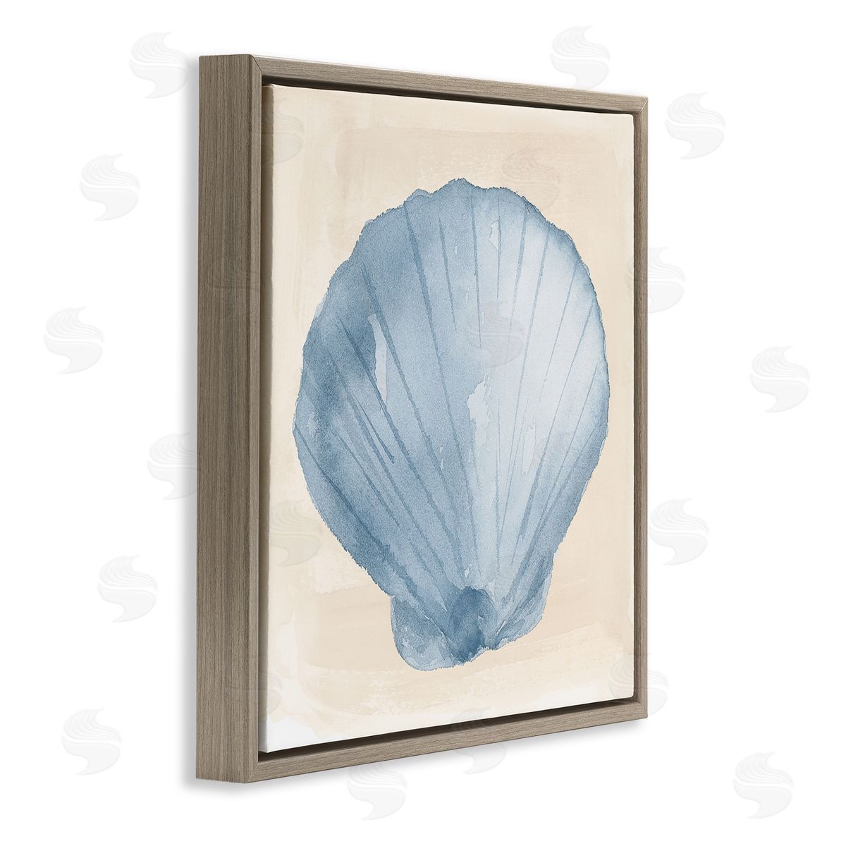 Lucille Price Sea Life Clamshell Composition Brown Floating Frame Canvas Wall Art Print