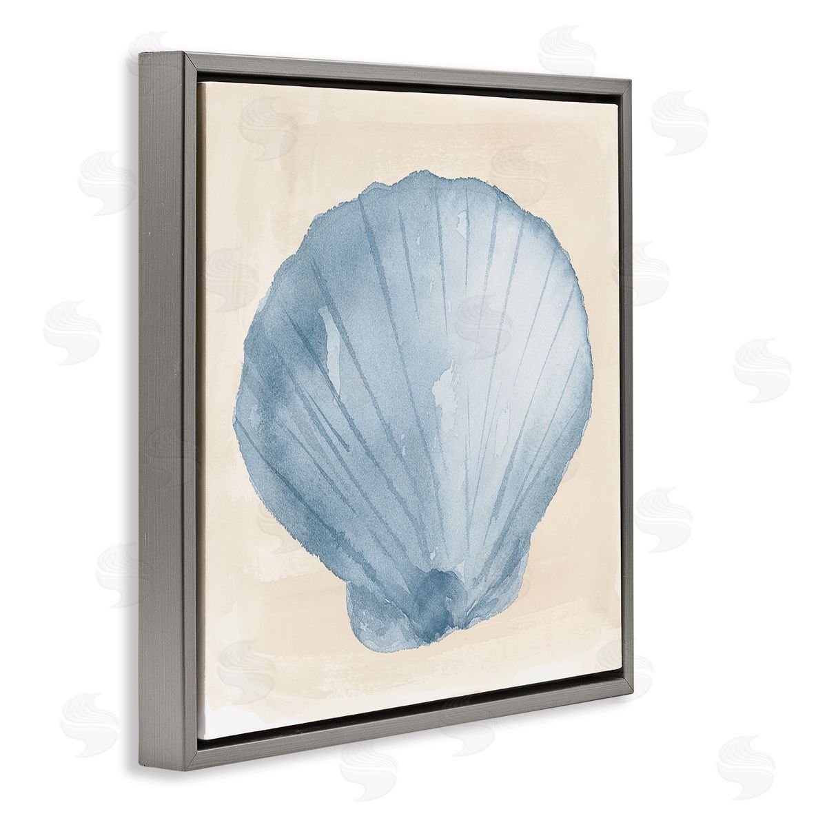 Lucille Price Sea Life Clamshell Composition Gray Floating Frame Canvas Wall Art Print