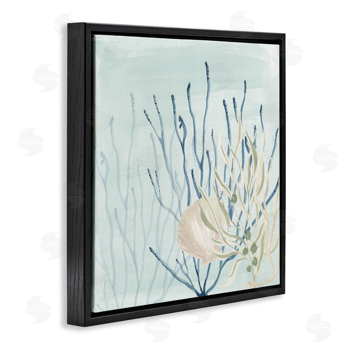Lucille Price Underwater Coral Shells View Black Floating Frame Canvas Wall Art Print