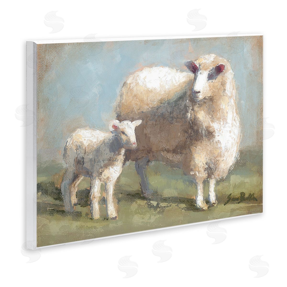Sheep & Lamb Family Farm Wood Plaque Wall Art, Home Decor by Sara Baker