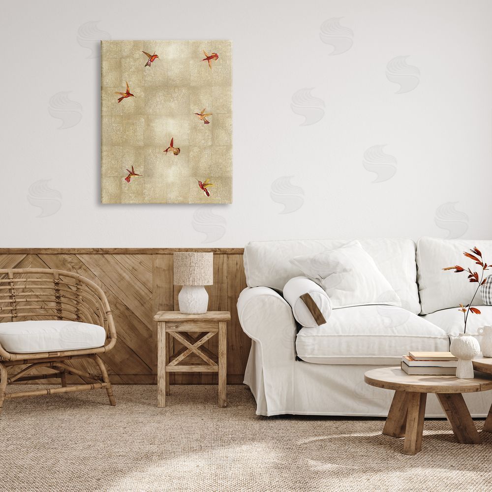 Tina Blakely Red Hummingbirds Flying Pattern