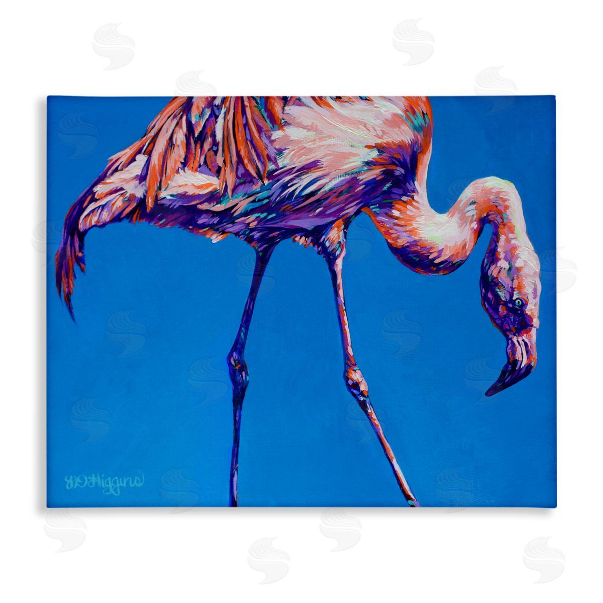 Derrick Higgins Bold Blue Modern Flamingo 