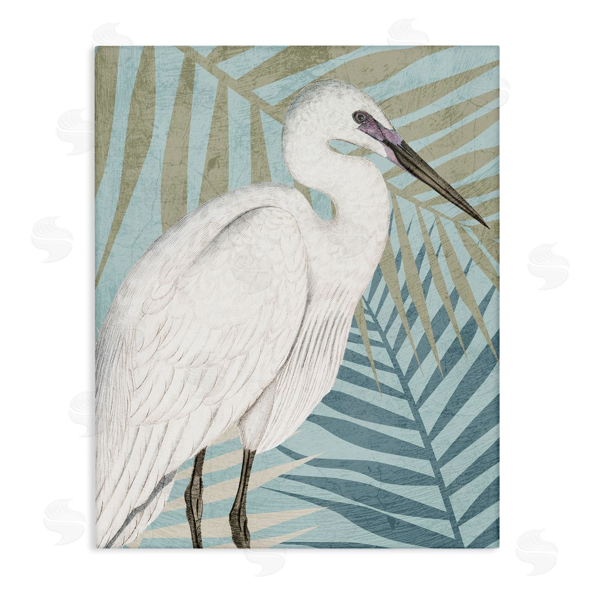 Kim Allen Tropical Egret Botanical Leaves