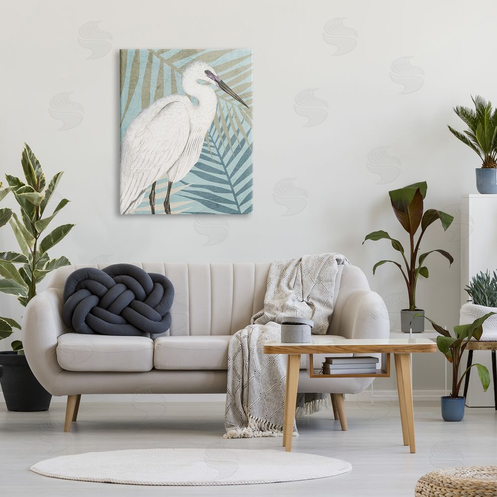 Kim Allen Tropical Egret Botanical Leaves