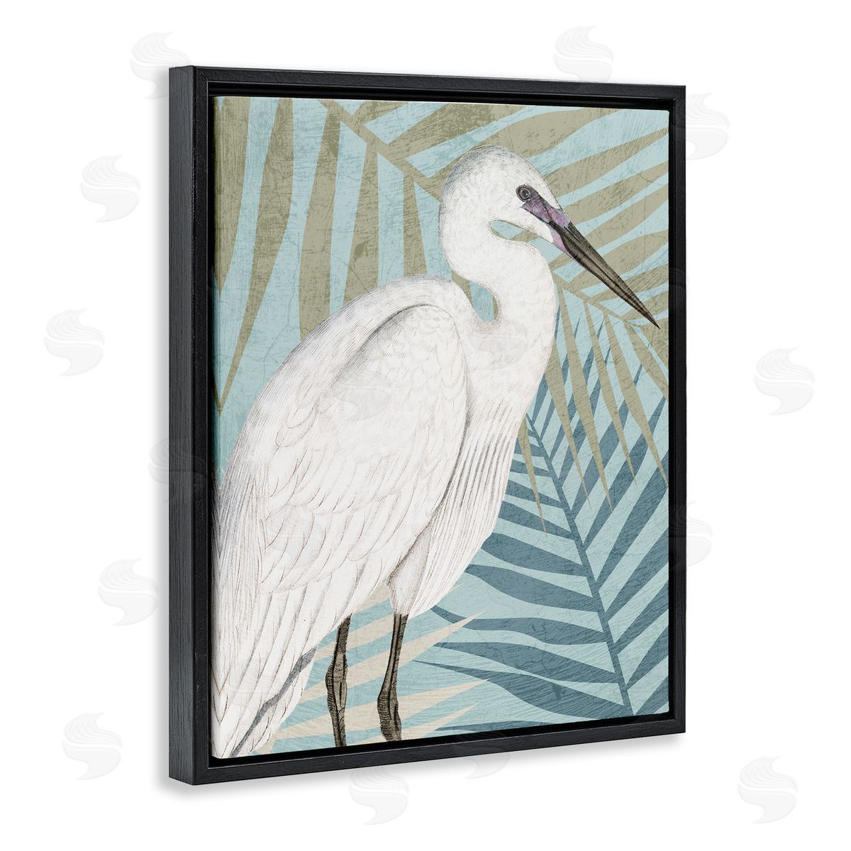 Kim Allen Tropical Egret Botanical Leaves
